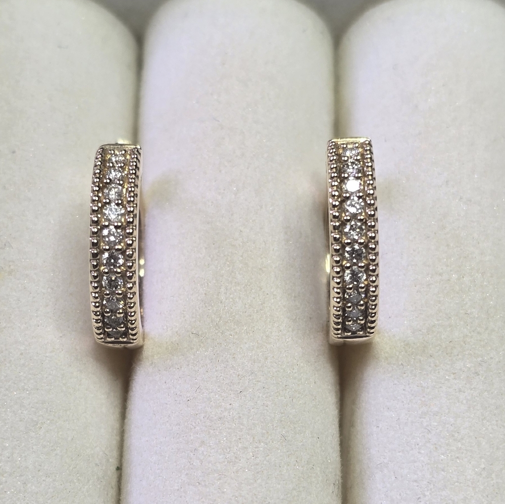 Yellow Gold Diamond Hoop Earrings